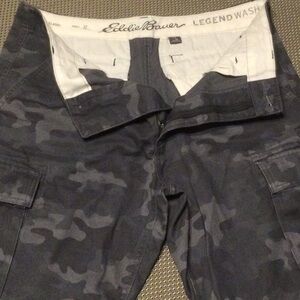 Eddie Bauer size 32 Gray Cargo Shorts with Camouflage Design